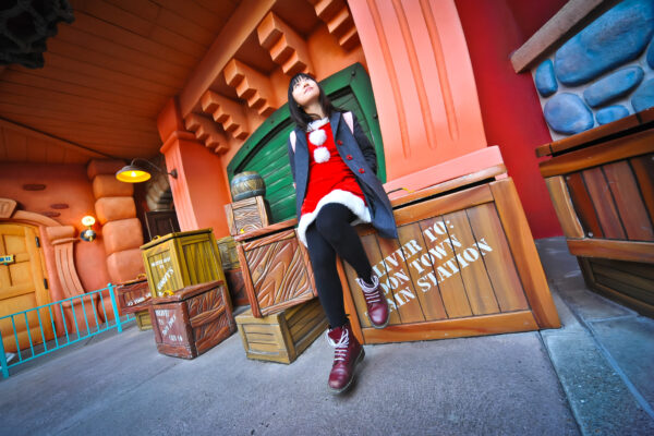 Immersive Santa Claus-themed fantasy park with vibrant colors, intricate details, and playful atmosphere.
