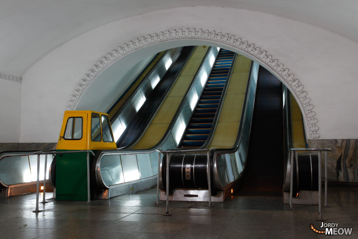 Escalators in Pyongyang Subway