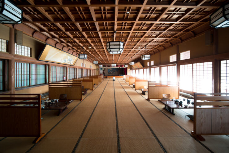 Serene Shibu Onsen Ryokan in Nagano with traditional Japanese decor and tranquil atmosphere.