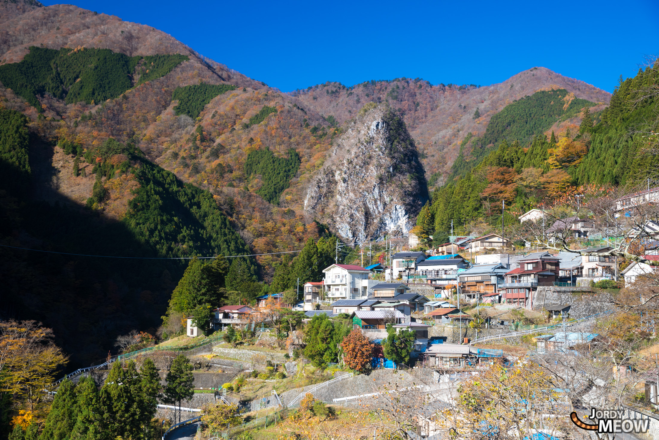 autumn, natural, nature, nishitama, rock, village