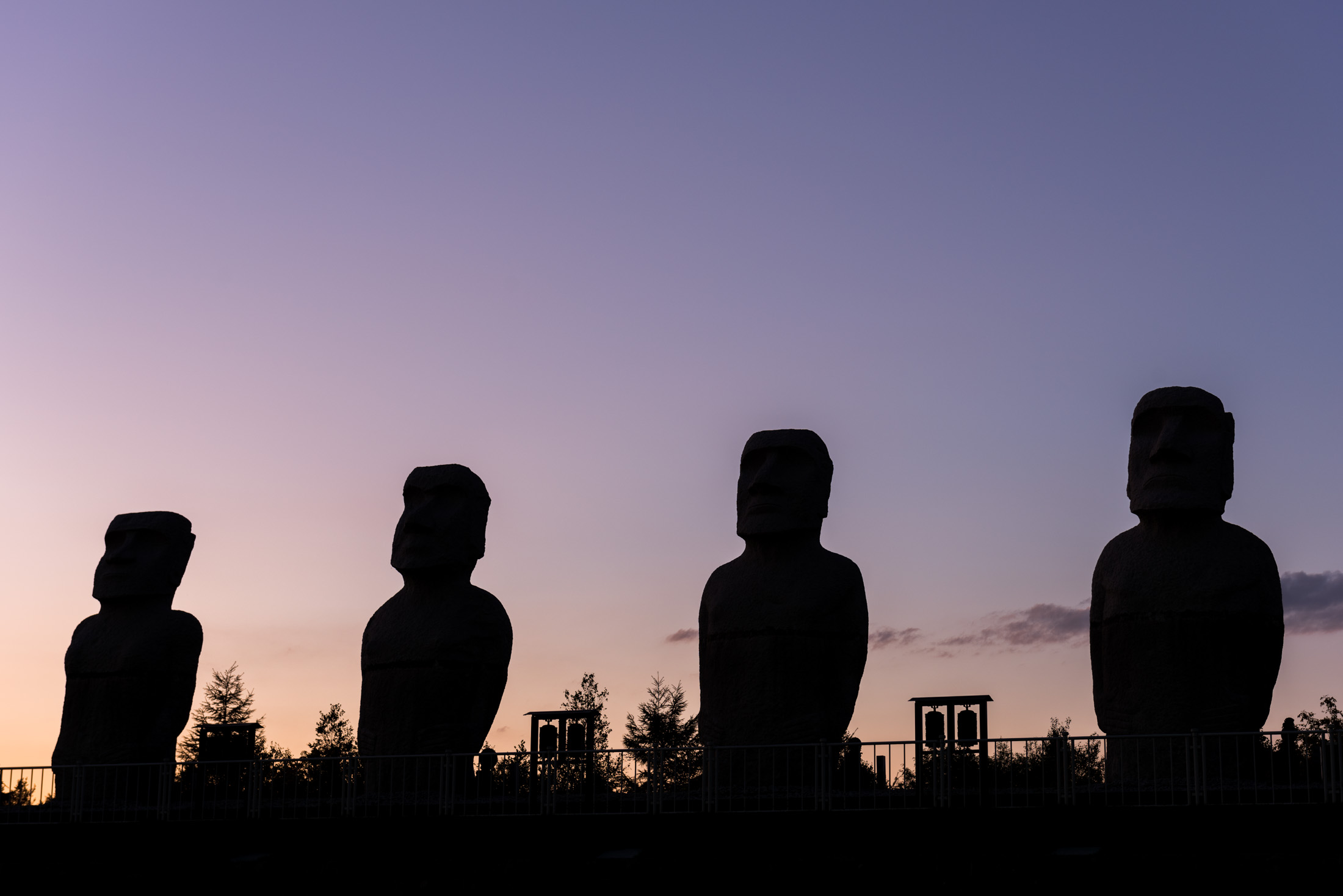hokkaido, japan, japanese, statue, sunset