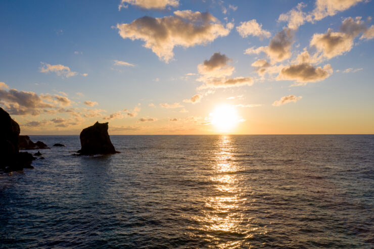 Breathtaking Rebun Island sunset cliffs Pacific Ocean view.