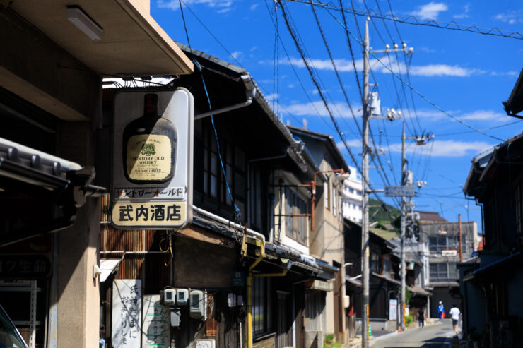 Historic Japanese coastal town Tomonouras charming architecture
