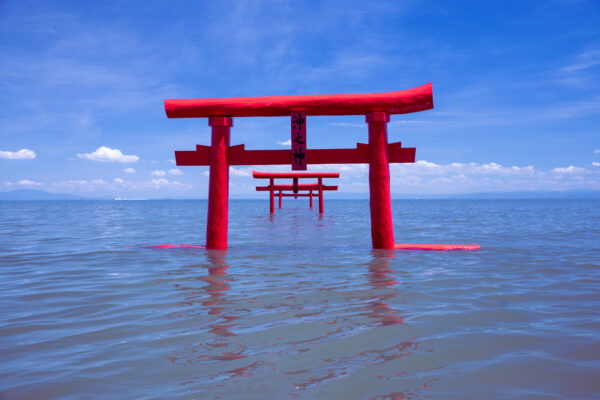 Ouo Shrines Serene Floating Torii Gates Reflection