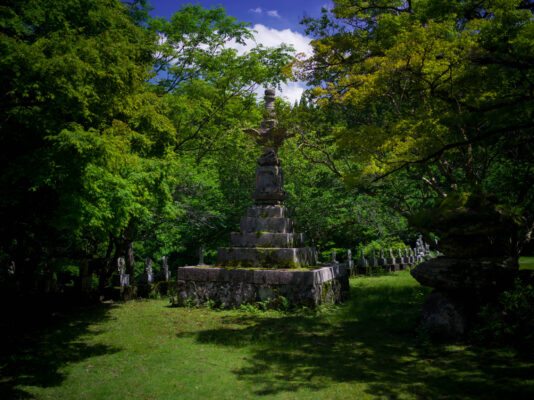 Tranquil Japanese temple garden with stone fountain